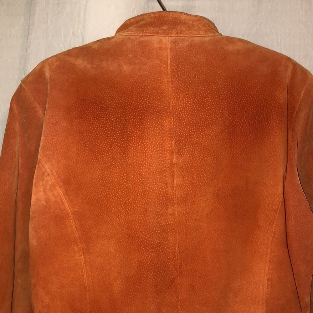 Wilsons Leather XL Burnt Orange Genuine Suede Leather Jacket - Picture 5 of 17